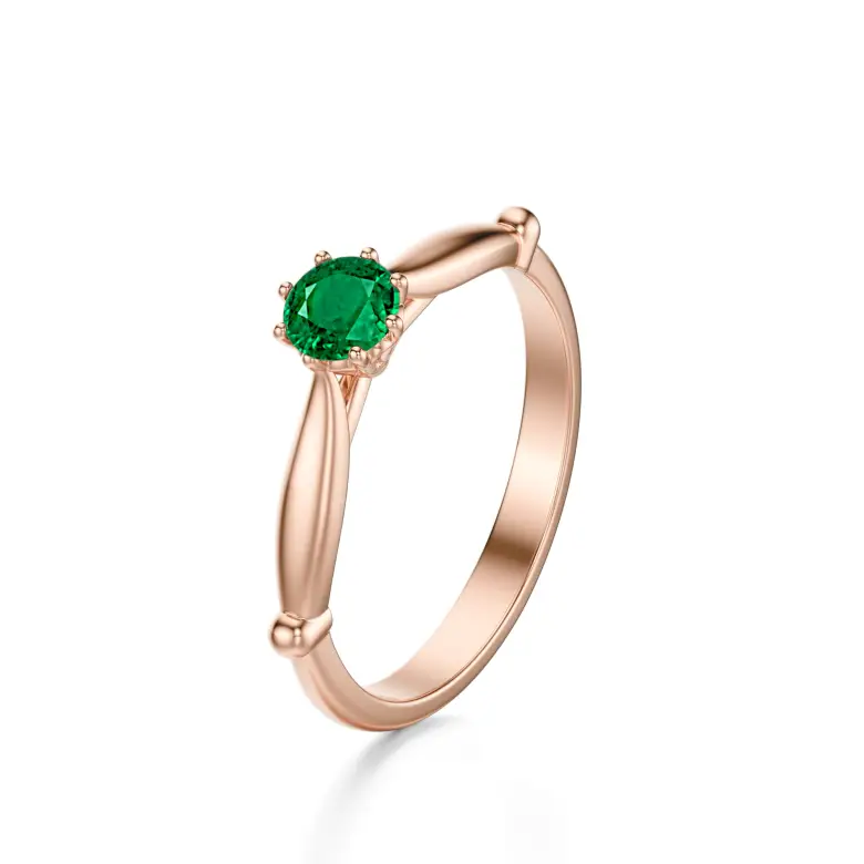 Pierścionek z różowego złota ze szmaragdem AJPZ_095